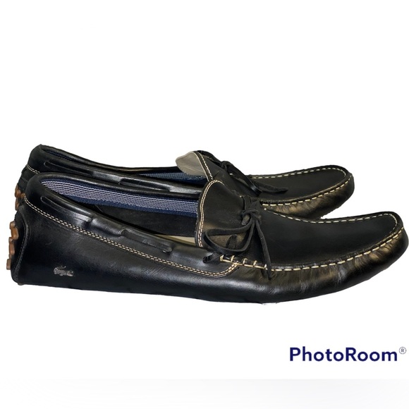 LACOSTE Casual Black Leather Loafer Shoes Black Size 12 main image 10